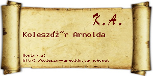 Koleszár Arnolda névjegykártya